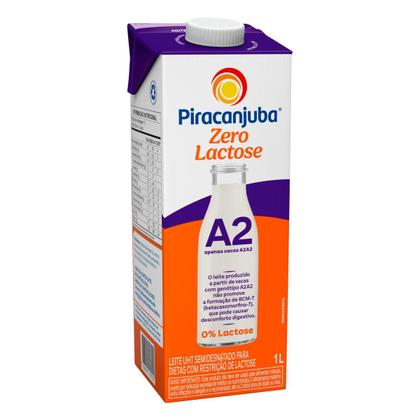 Imagem de Leite UHT A2A2 Semidesnatado Zero Lactose Piracanjuba 1L Caixa com Tampa