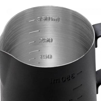 Imagem de Leiteira Chaleira Bule Medidor Inox Preto Bar Cafeteria 350ml