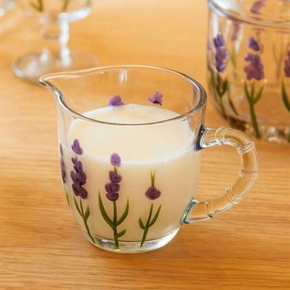 Imagem de Leiteira Em Cristal Com Relevo Detalhes Lavanda Flores 240ml - Lyor
