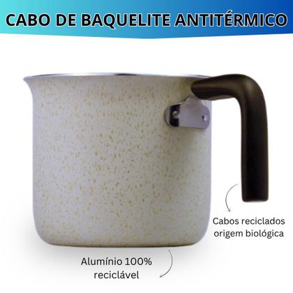 Imagem de Leiteira Fervedor Caneca Antiaderente 14cm 1,6 Litros Eko Bege Multiflon