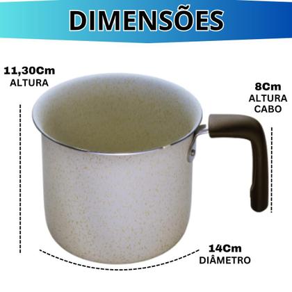 Imagem de Leiteira Fervedor Caneca Antiaderente 14cm 1,6 Litros Eko Bege Multiflon
