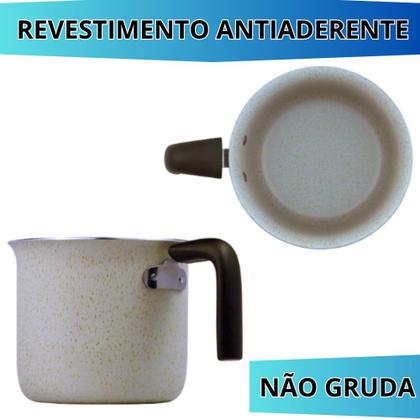 Imagem de Leiteira Fervedor Caneca Antiaderente 14cm 1,6 Litros Eko Bege Multiflon