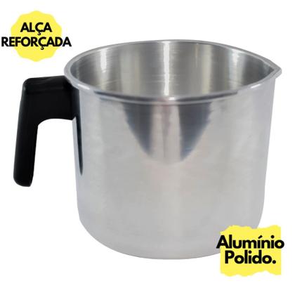 Imagem de Leiteira Fervedor Canecão de Alumínio Reforçado N14 Metal Grosso Resistente - Caneca Leite Ferver Agua Cafe - PANAMI
