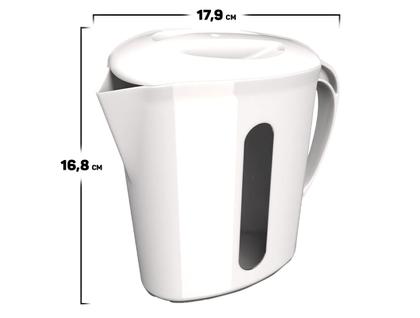 Imagem de Leiteira Jarra Plástica Para Micro-ondas Leite Suco Água Com Tampa E Alça 1 Litro Unitermi