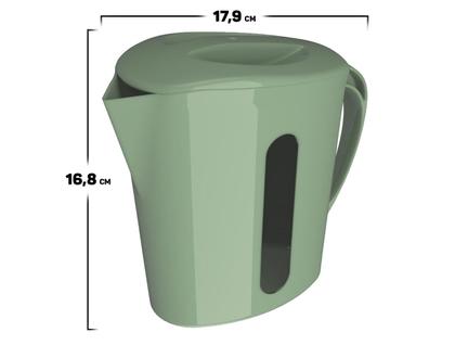 Imagem de Leiteira Jarra Plástica Para Micro-ondas Leite Suco Água Com Tampa E Alça 1 Litro Unitermi