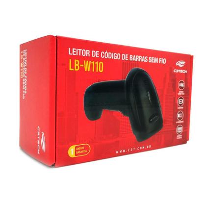 Imagem de Leitor Código Barras C3Tech Lb-W110Bk, Sem Fio, 1D/2D, 200