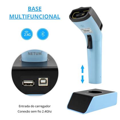 Imagem de Leitor Código Barras Qr Code Sem Fio Bluetooth Boleto