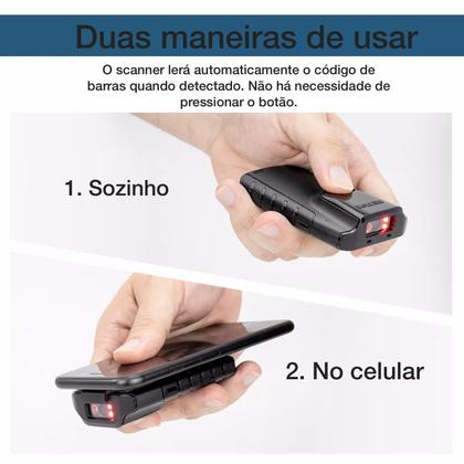 Imagem de Leitor Código De Barra Qr Code Bluetooth 2D Bolso Netum E800