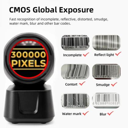 Imagem de Leitor Código de Barras Fixo USB Qr Code Danfe Ean 1D 2D Praticidade Vendas