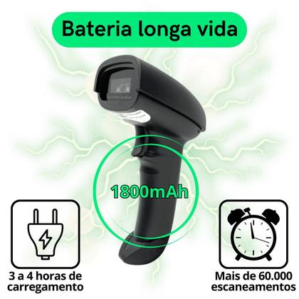 Imagem de Leitor Código De Barras Qr code 2d  Usb Bluetooth 3 Em 1 Sem Fio 