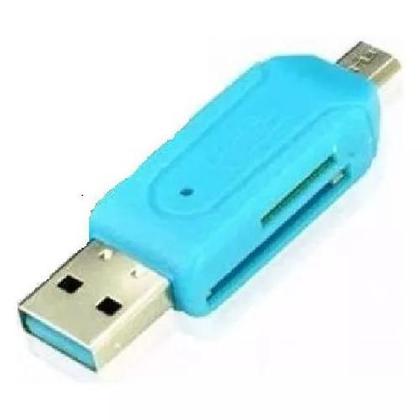 Imagem de Leitor de cartao 3 em 1 otg micro-usb (v8)