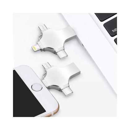 Imagem de Leitor de cartão de memória 4 em 1 Lightning/Mirco/Adaptador tipo C iPhone Android