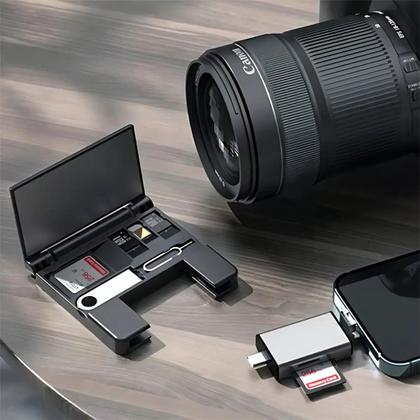 Imagem de Leitor de cartão de memória usb usbc micro iphone sd
