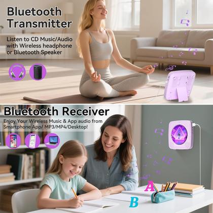 Imagem de Leitor de CD Kegaudio Portátil Bluetooth Recarregável 1800mAh 19x19x3cm