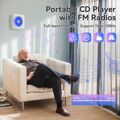 Imagem de Leitor de CD Kegaudio portátil com alto-falante Bluetooth e rádio FM
