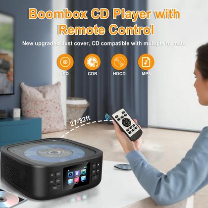 Imagem de Leitor de CD Portátil Bluetooth HOVOYNN - Boombox para Desktop