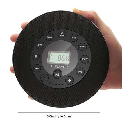 Leitor de CD Portátil Bluetooth Lukasa Stereo com Alto-Falante