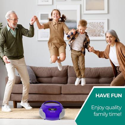 Imagem de Leitor de CD portátil Boombox Philco com alto-falantes AM FM Radio