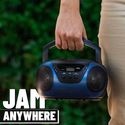 Imagem de Leitor de CD portátil Boombox Rádio AM/FM Tyler Blue