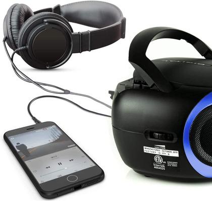 Imagem de Leitor de CD portátil Boombox Rádio AM/FM Tyler Blue