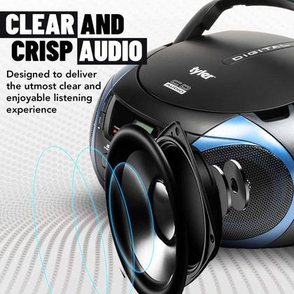 Imagem de Leitor de CD portátil Boombox Rádio AM/FM Tyler Blue