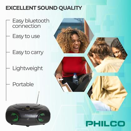 Imagem de Leitor de CD Portátil Philco com Bluetooth e Rádio AM/FM