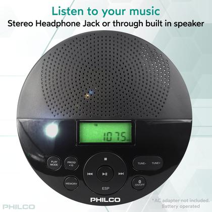 Imagem de Leitor de CD Portátil Philco com Bluetooth, Rádio FM e Fones de Ouvido