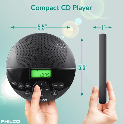 Imagem de Leitor de CD Portátil Philco com Bluetooth, Rádio FM e Fones de Ouvido