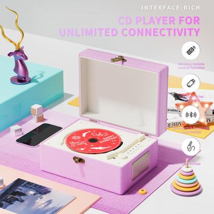 Imagem de Leitor de CD Yintiny Recarregável de Couro com Bluetooth Roxo