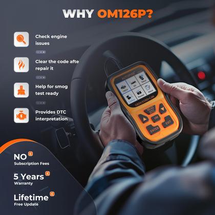 Imagem de Leitor de código AUTOPHIX OM126P+OBD2 Scanner para carros dos EUA