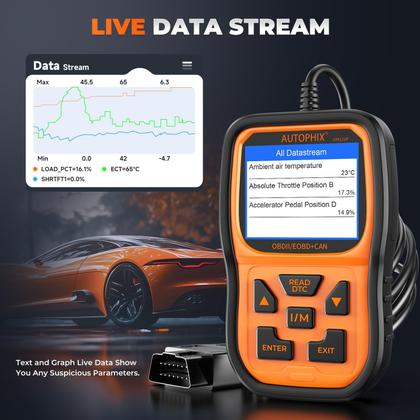 Imagem de Leitor de código AUTOPHIX OM126P+OBD2 Scanner para carros dos EUA