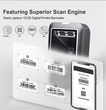 Imagem de Leitor De Código Barras De Mesa 1d 2d Qr Code Automatico - Nova Vida