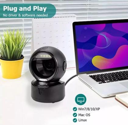 Imagem de Leitor De Código Barras Qr Fixo Mesa 1d 2d Usb Goldensky A5