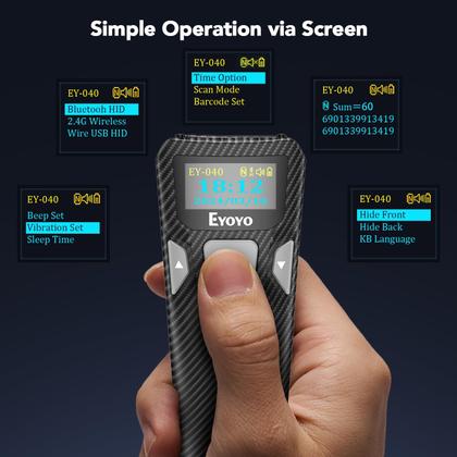 Imagem de Leitor de código de barras Bluetooth Eyoyo Mini 1D e 2D QR Code