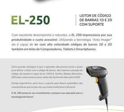 Imagem de LEITOR DE CODIGO DE BARRAS ELGIN,BEMATECH EL250 2D QrCode Boleto Pix USB