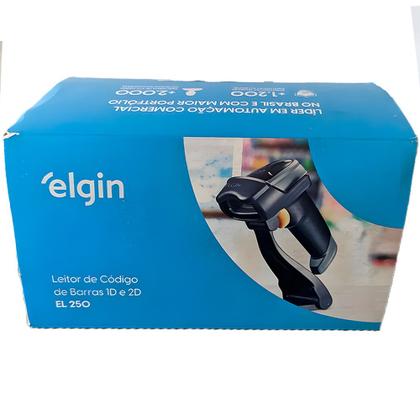 Imagem de Leitor de Código De Barras Elgin EL-250, Leitura 1D e 2D, USB, Com Suporte, Tecnologia Area Imager, Preto - 46EL250USC01