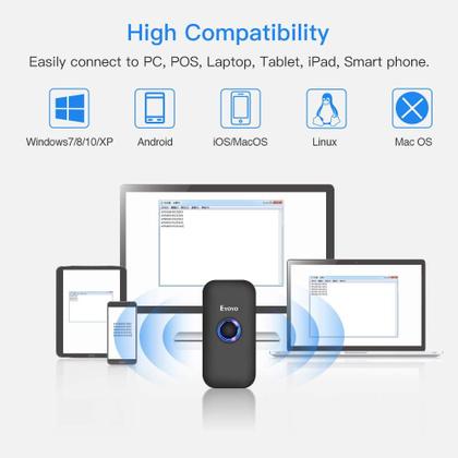 Imagem de Leitor de código de barras Eyoyo Mini 1D Bluetooth 3 em 1 portátil