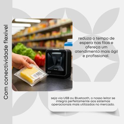 Imagem de Leitor De Código De Barras Fixo Para Pdv E Supermercado