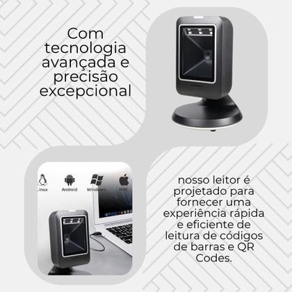 Imagem de Leitor De Código De Barras Fixo USB PDV Scanner Automático 1D 2D QR Code Para Caixa