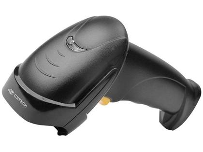 Imagem de Leitor de Código de Barras Laser C3 Tech LB-50BK - Preto - com Suporte - Lê boletos, NFe e produtos