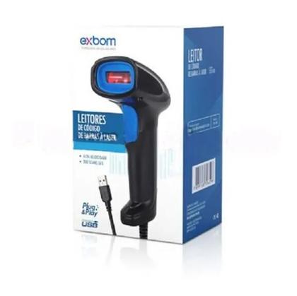 Imagem de Leitor de Código de Barras Laser USB Com Fio Exbom - LCB-150