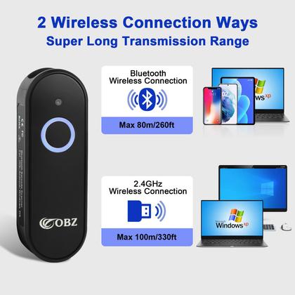 Imagem de Leitor de código de barras OBZ Mini 2D Bluetooth 3 em 1 portátil