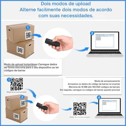 Imagem de Leitor De Código De Barras Qr Code 1D 2D Portátil bluetooth