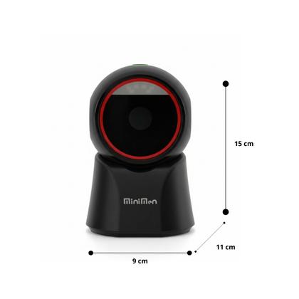 Imagem de Leitor de Código de Barras Scanner de Mesa Fixo Redondo 1D 2D USB Automático