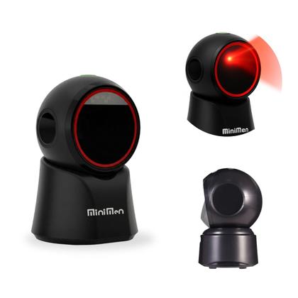 Imagem de Leitor de Código de Barras Scanner de Mesa Fixo Redondo 1D 2D USB Automático