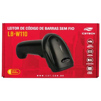 Imagem de Leitor de Código de Barras Sem Fio C3Tech, 1D/2D, USB, Preto - LB-W110BK