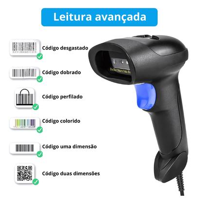 Imagem de Leitor de codigo de barras USB leitor QRcode 1D 2D Com fio J31