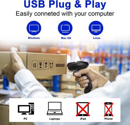 Imagem de Leitor de codigo de barras wireless QRcode Sem fio 1D 2D