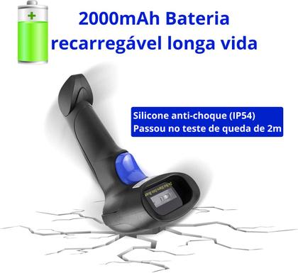 Imagem de Leitor de codigo de barras wireless QRcode Sem fio 1D 2D