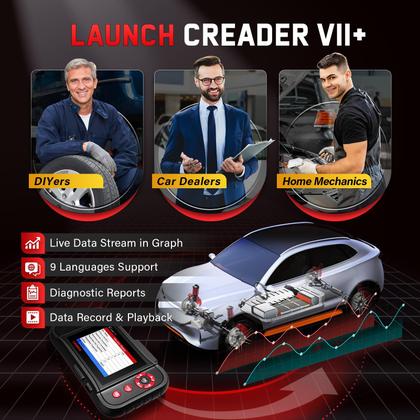 Imagem de Leitor de código de carro LAUNCH X431 Creader VII+ Full EOBD OBD2